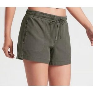 ATHLETA Charcoal Gray Elastic Drawstring Zipper Pocket Shorts, 16 Tall (A3)